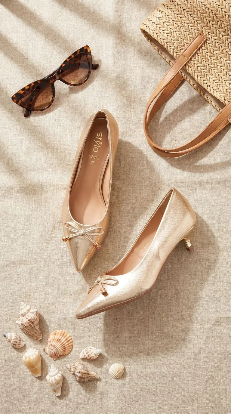 Golden Court Shoes For Women WN7591