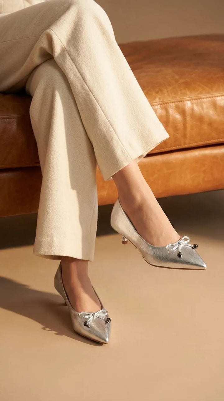 Silver Court Shoes For Women WN7591