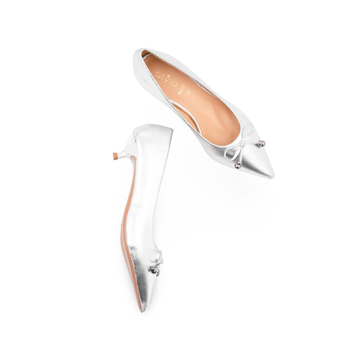 Silver Court Shoes For Women WN7591