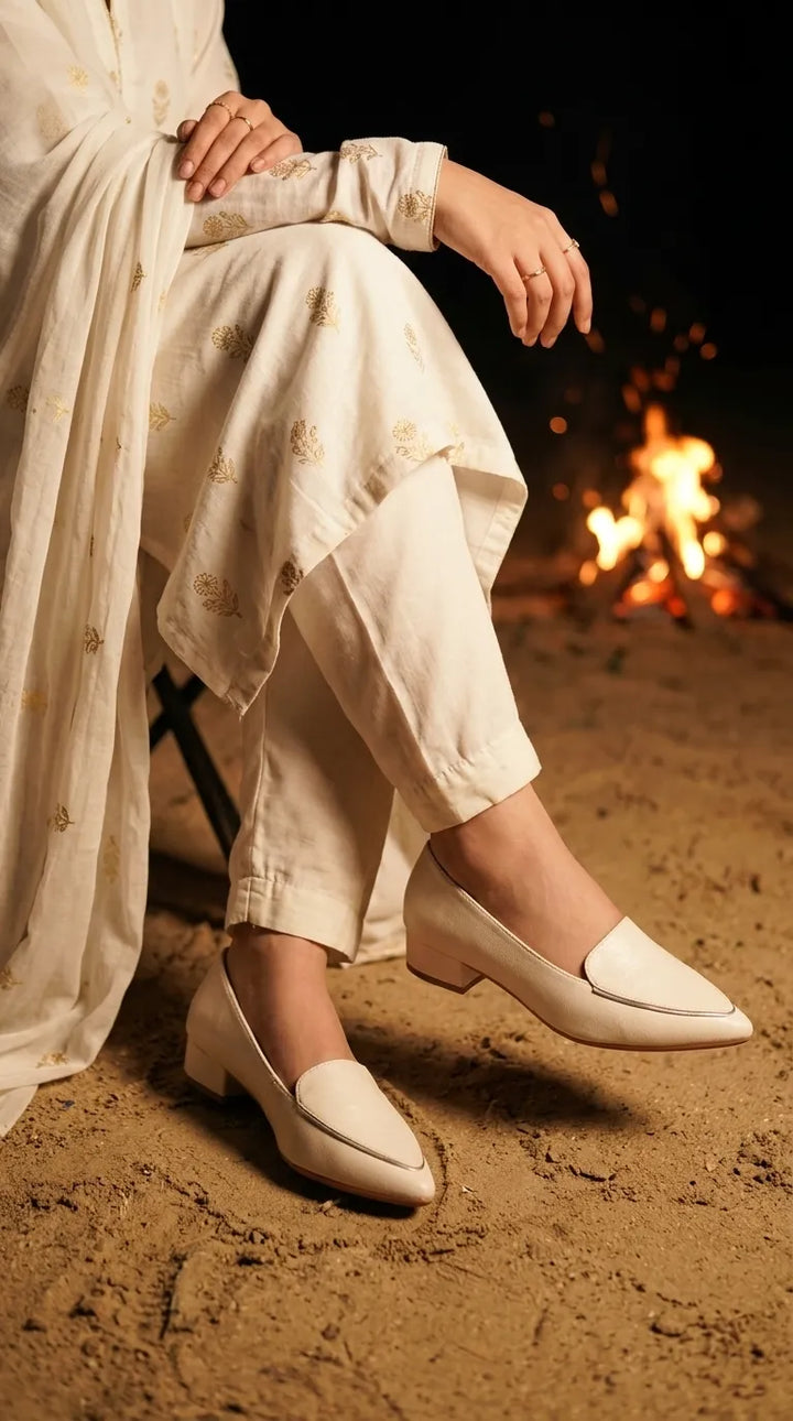 Cream Court Shoes For Women WN7606