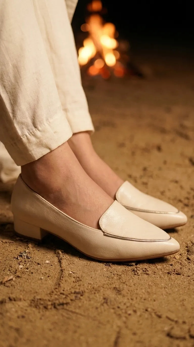 Cream Court Shoes For Women WN7606