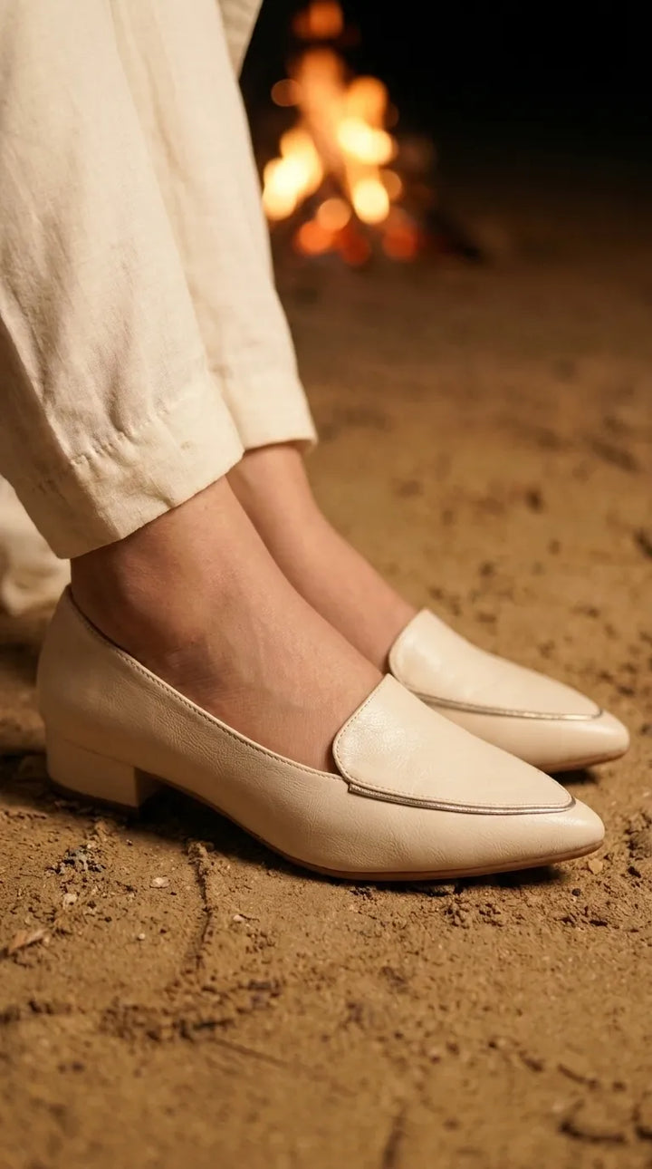 Cream Court Shoes For Women WN7606
