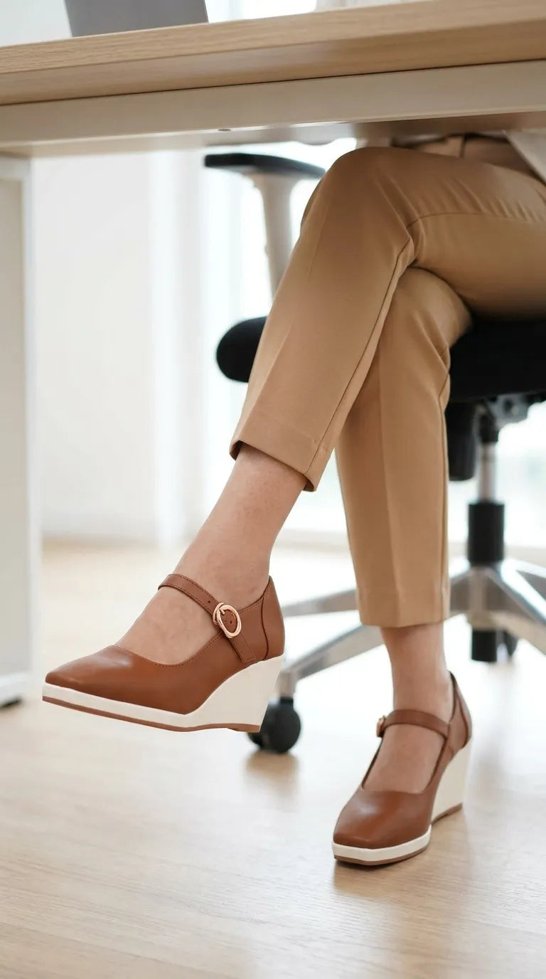 Tan Court Shoes For Ladies WN7607