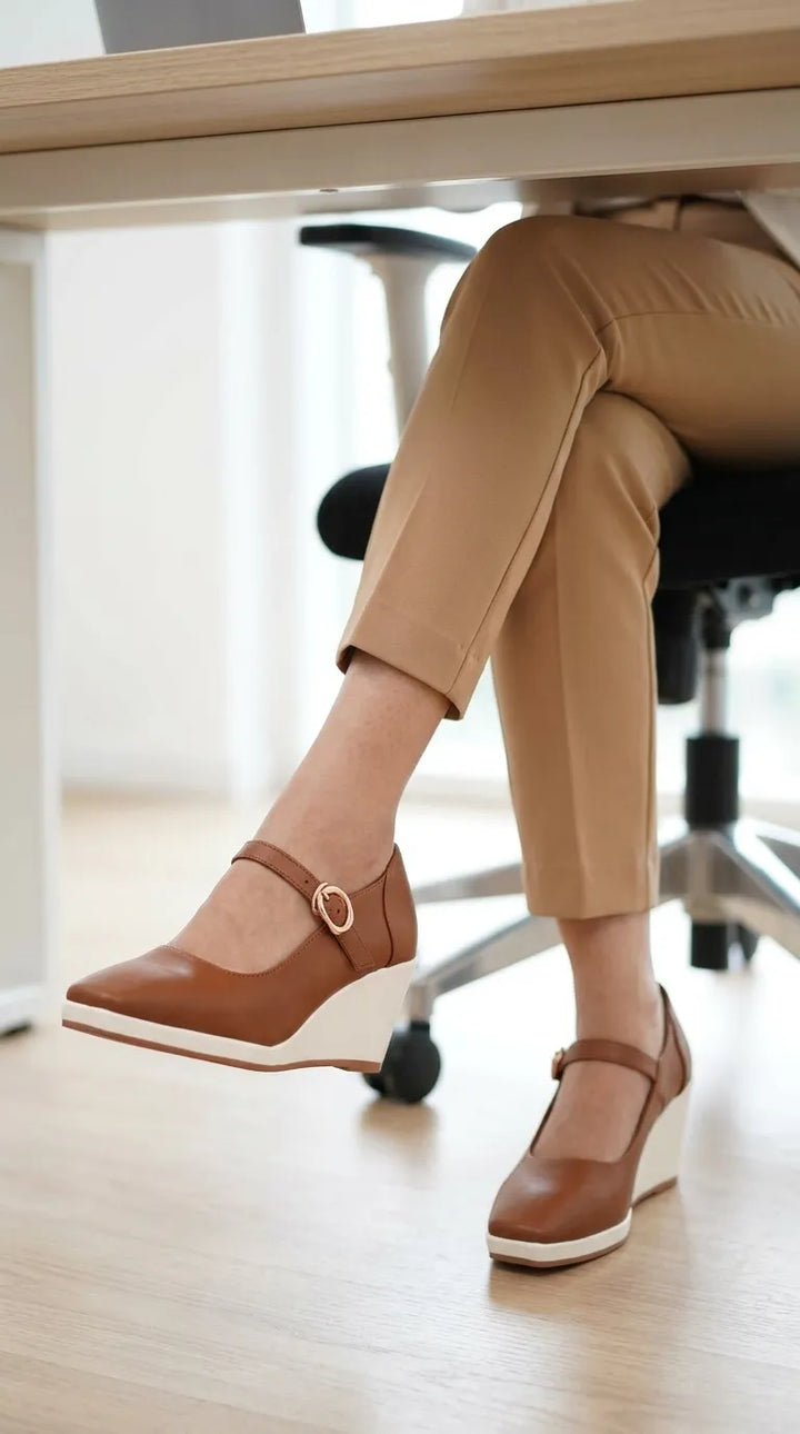 Tan Court Shoes For Ladies WN7607
