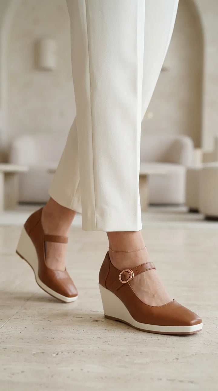 Tan Court Shoes For Ladies WN7607