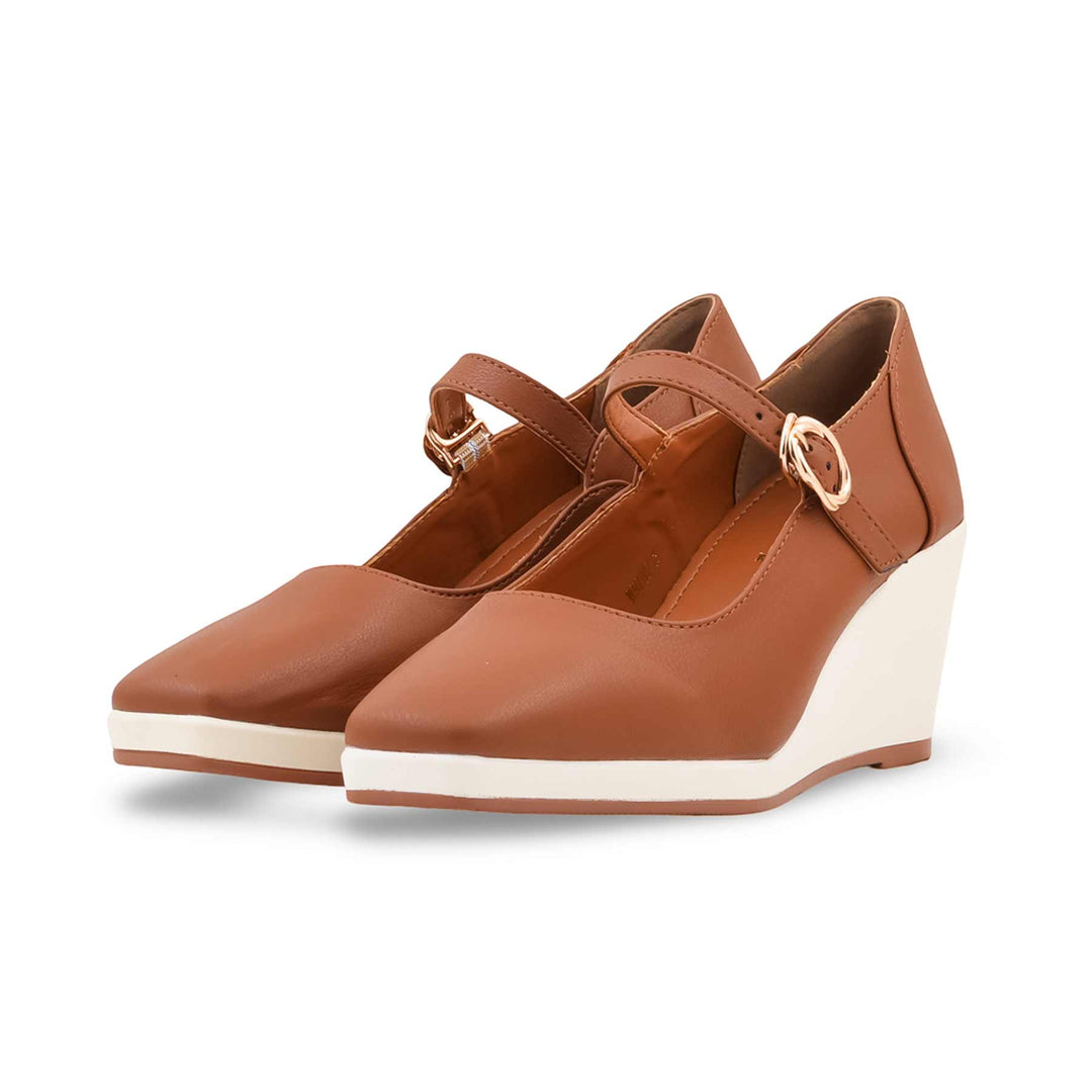 Tan Court Shoes For Ladies WN7607