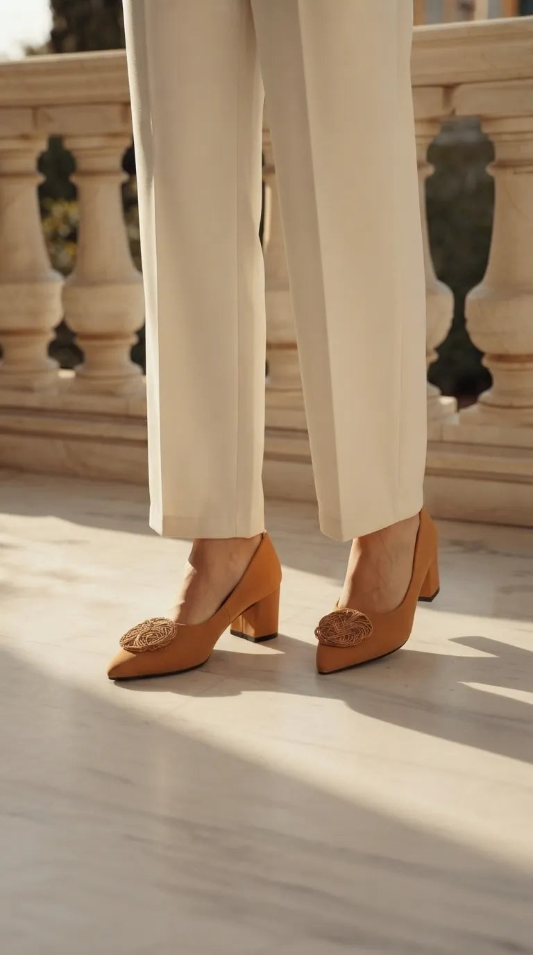 Mustard Court Shoes For Ladies WN7613