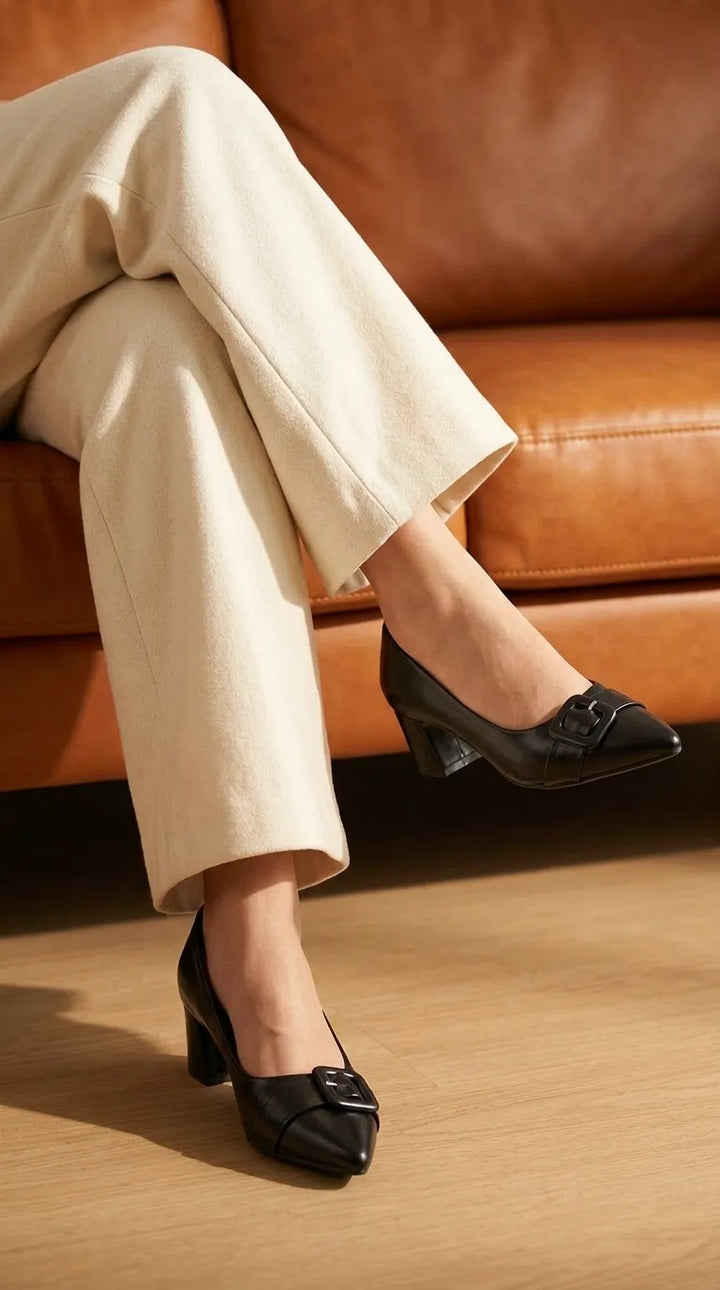 Black Court Shoes For Ladies WN7614