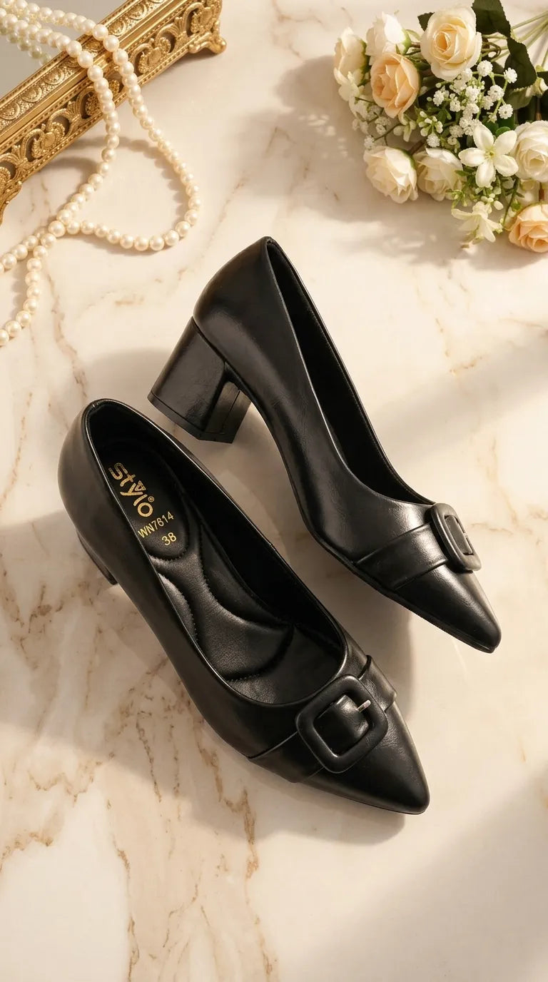 Black Court Shoes For Ladies WN7614