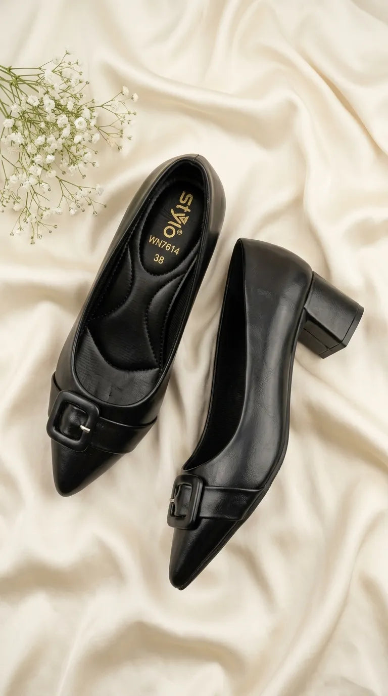 Black Court Shoes For Ladies WN7614