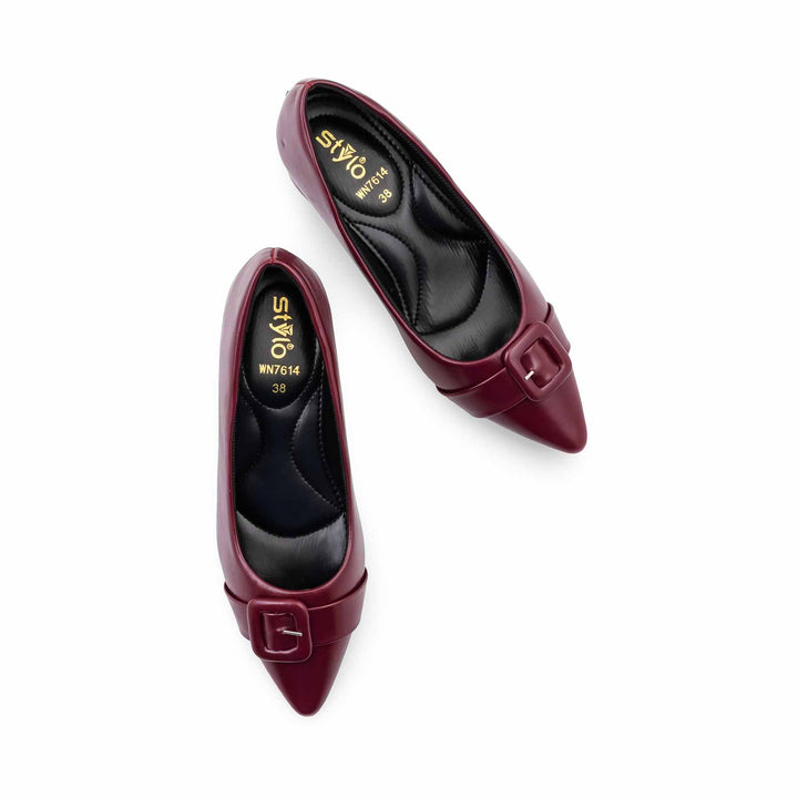 Maroon Court Shoes For Ladies WN7614