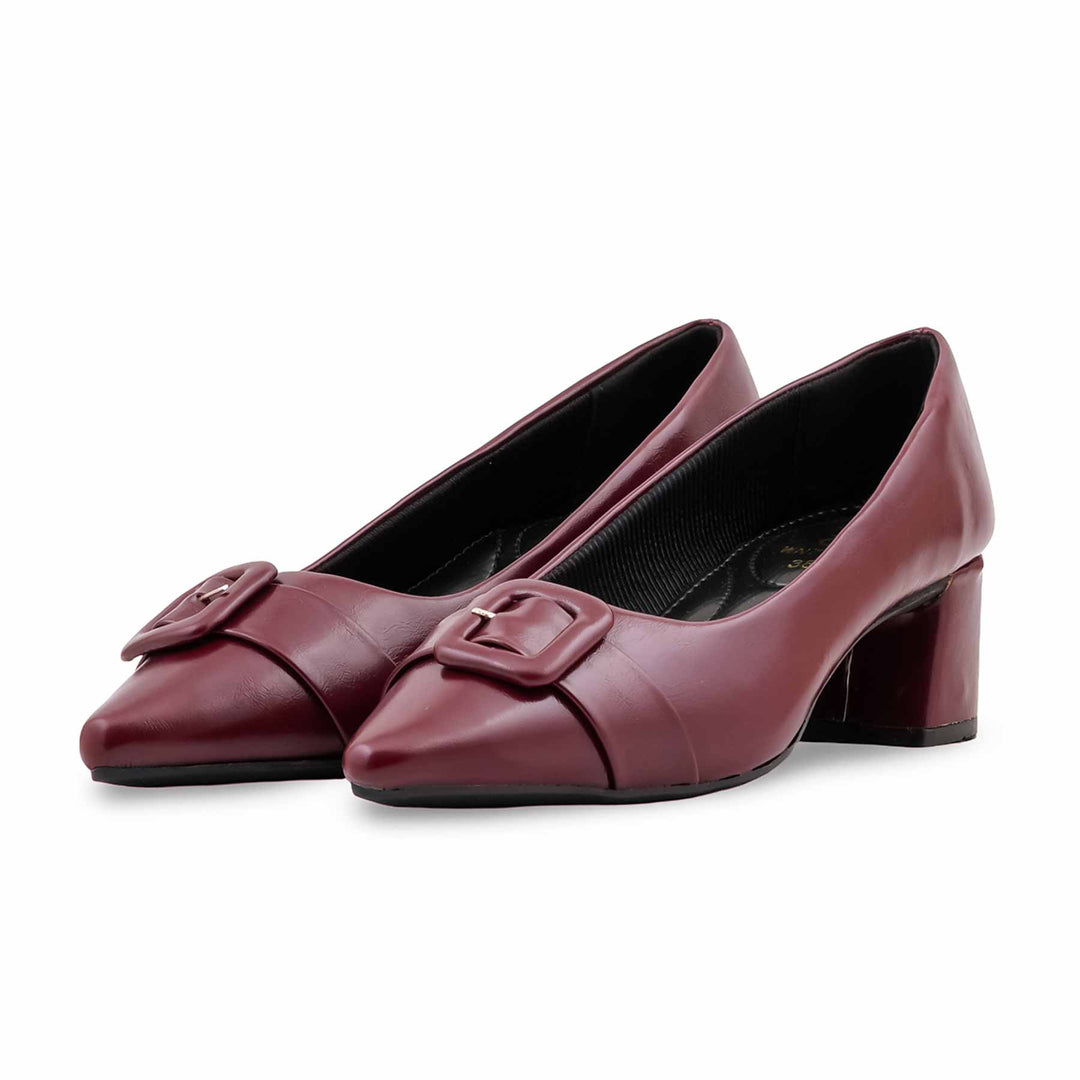 Maroon Court Shoes For Ladies WN7614