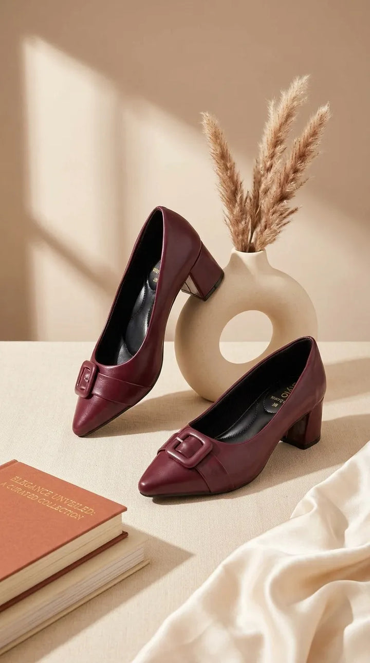 Maroon Court Shoes For Ladies WN7614