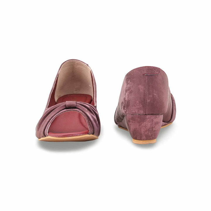 Maroon Winter Peep Toes For Ladies WN8091