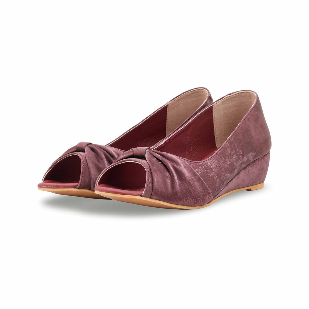 Maroon Winter Peep Toes For Ladies WN8091