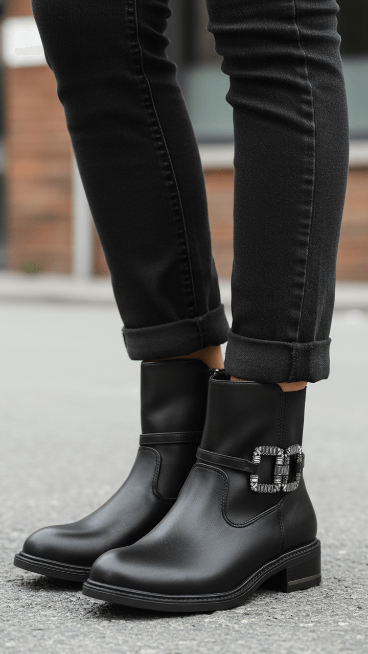 Black Women Long Shoes WN9016