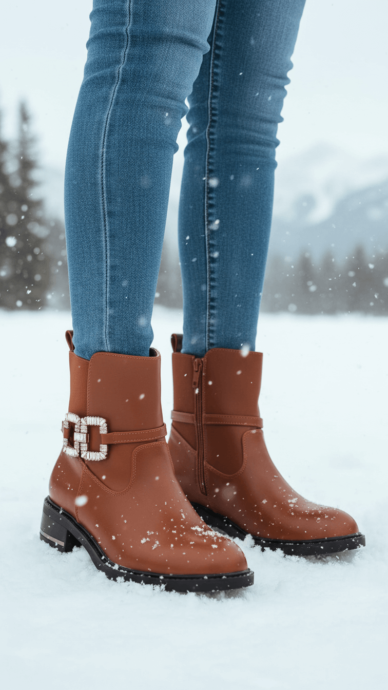 Brown Women Long Shoes WN9016