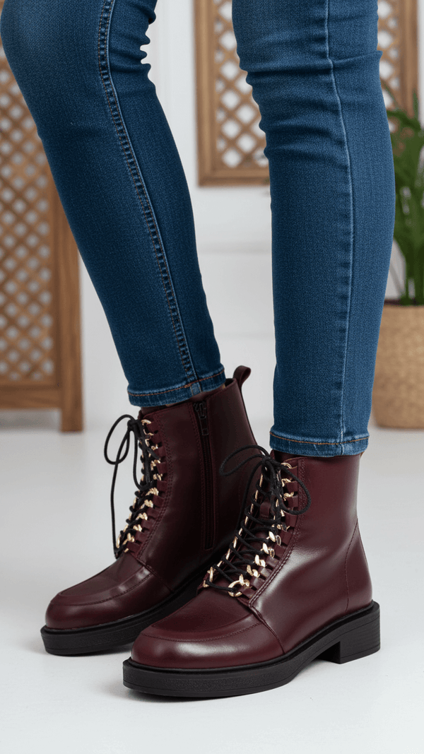 Maroon Long Shoes WN9019