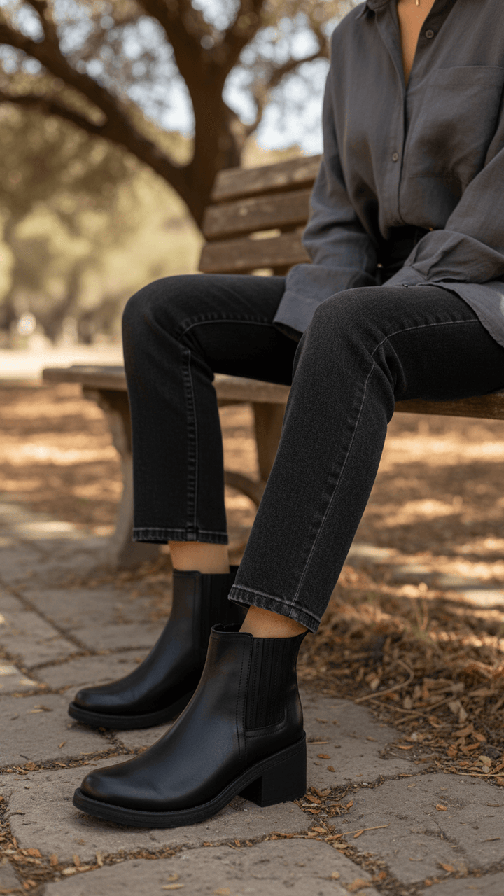 Black Long Shoes WN9021