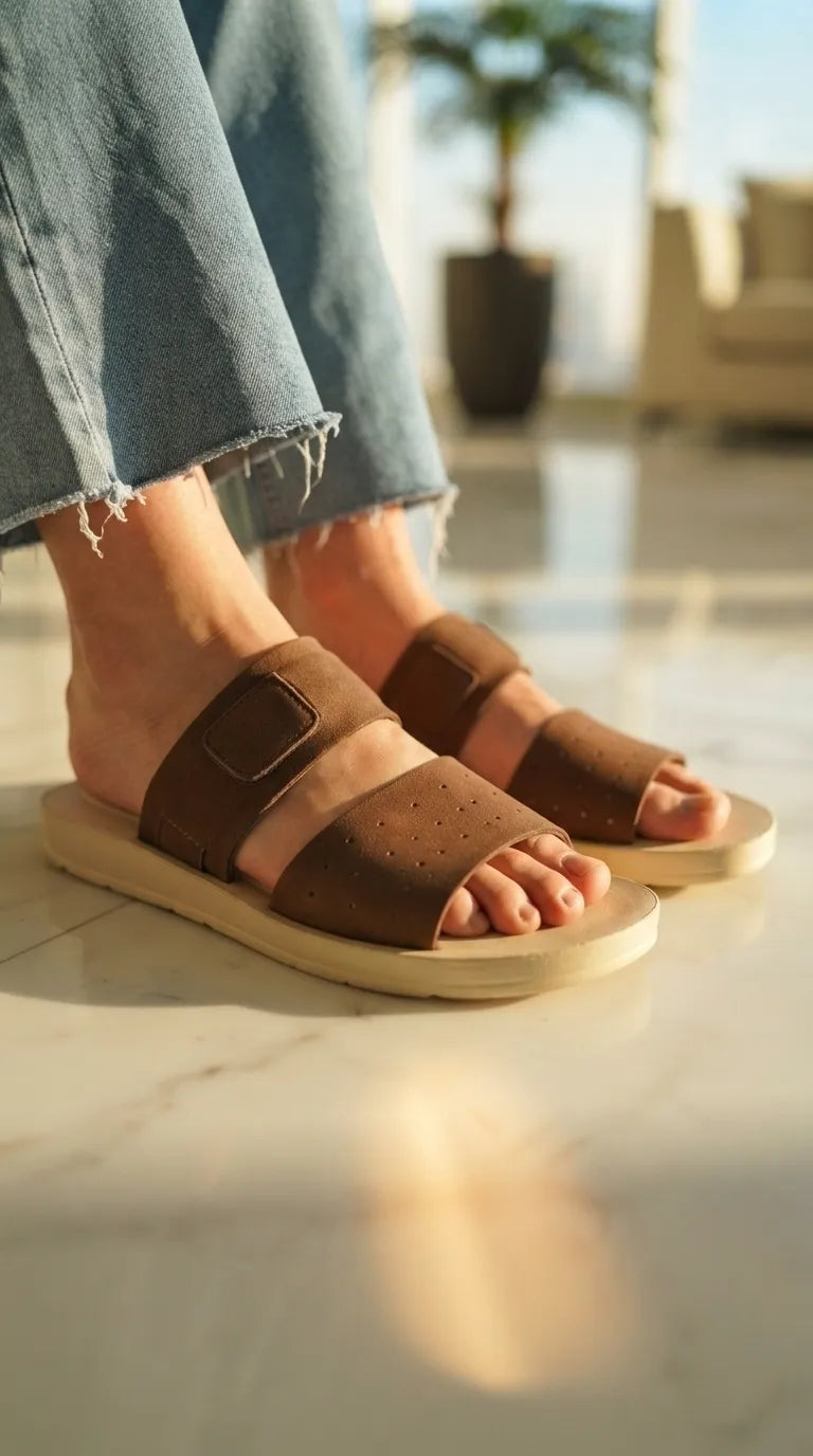 Brown Casual Slipper For Ladies WS0055
