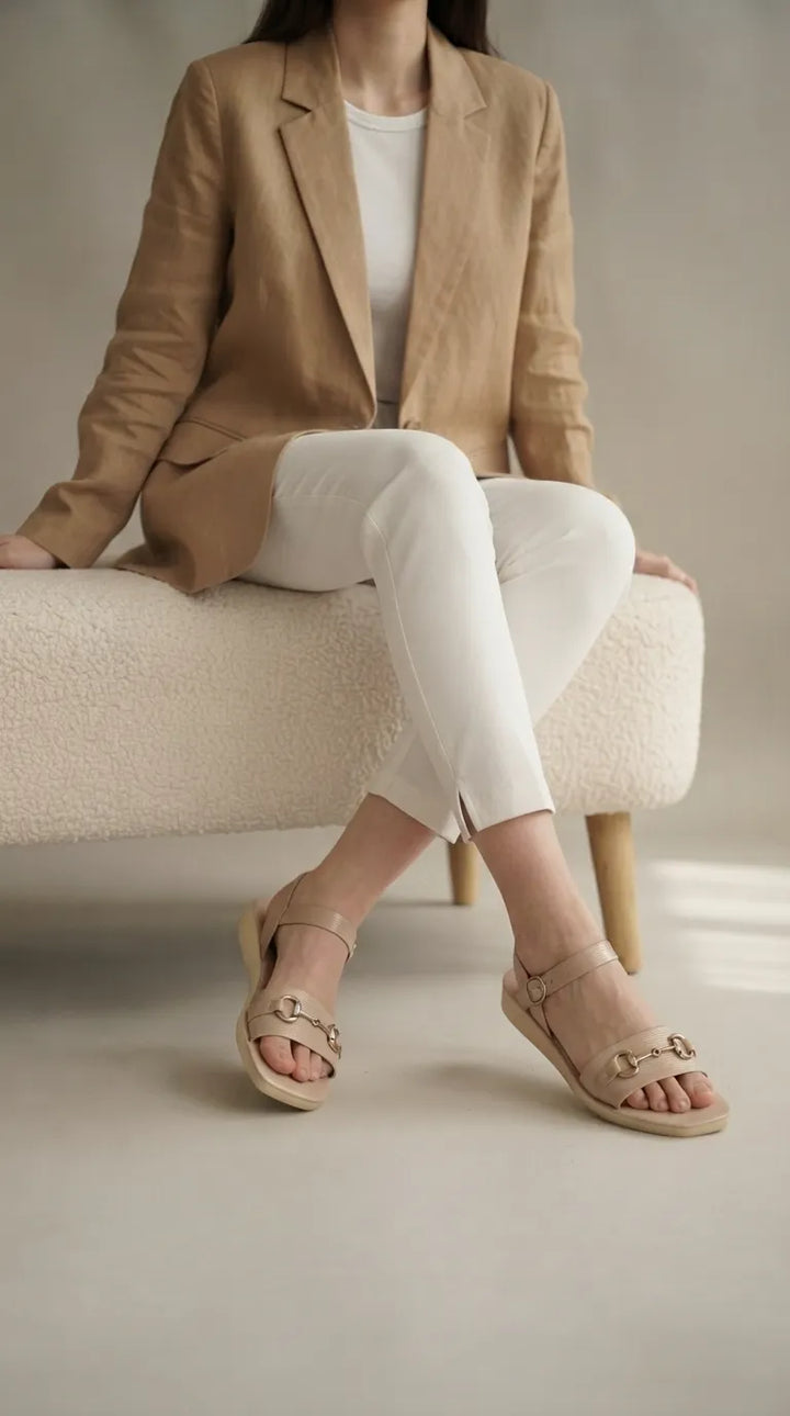 Beige Casual Slipper For Ladies WS0061