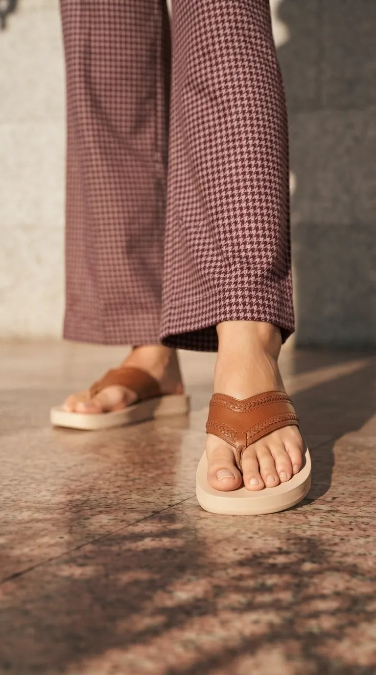 Tan Casual Chappal For Ladies WS0144