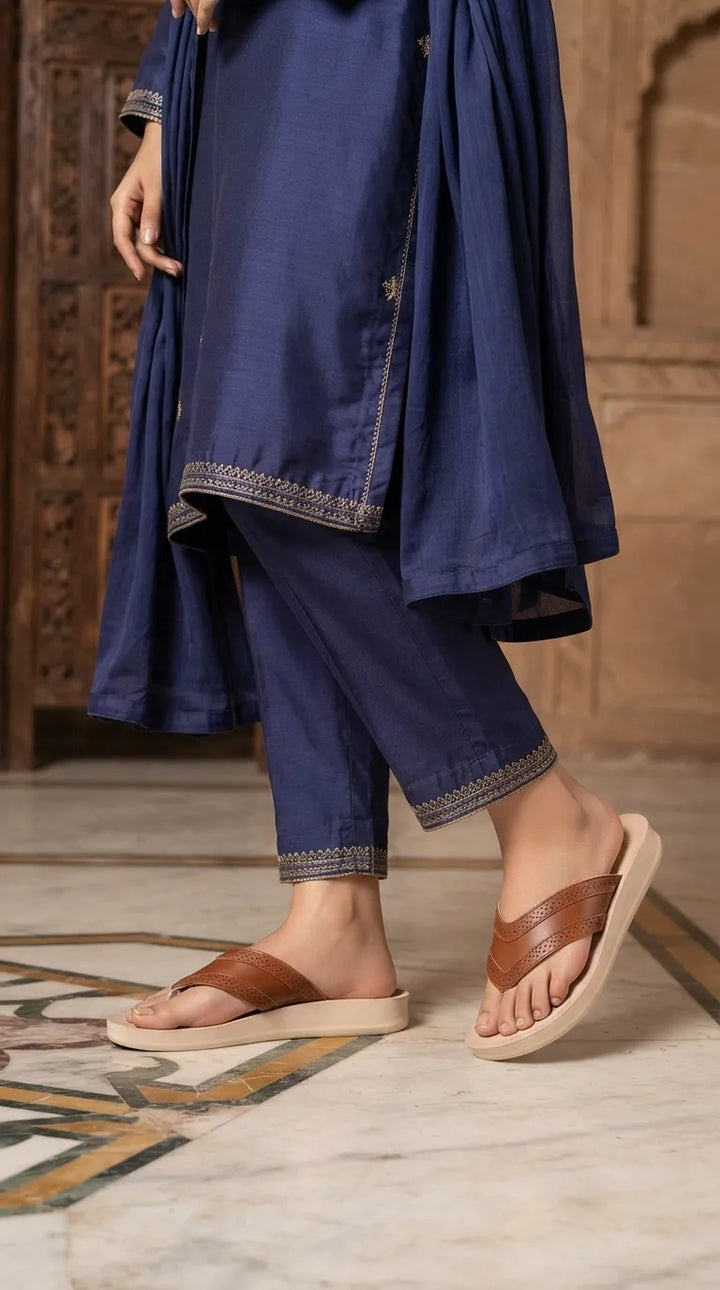 Tan Casual Chappal For Ladies WS0144