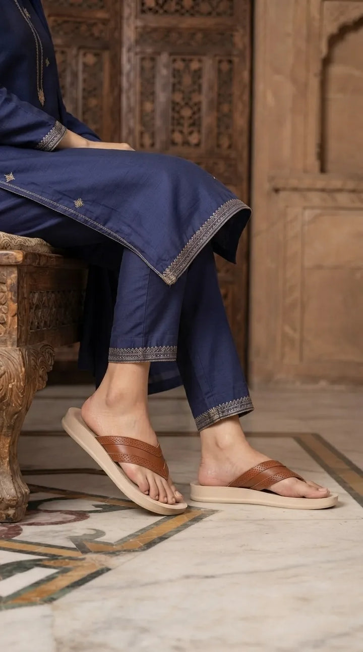 Tan Casual Chappal For Ladies WS0144