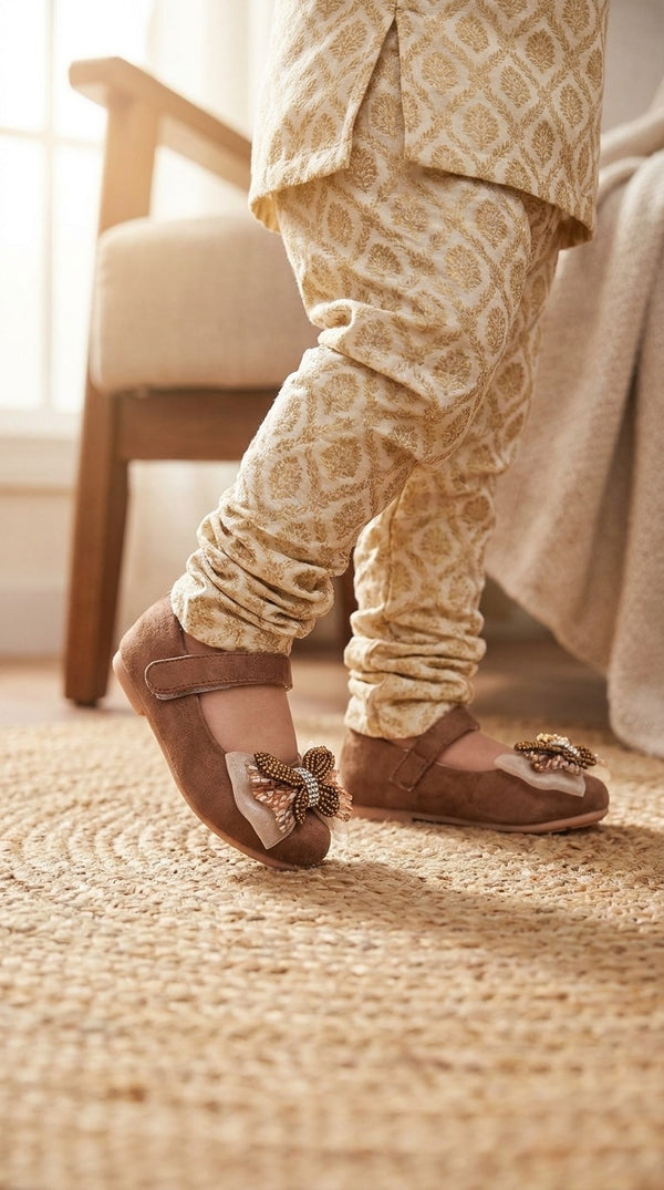 Girls Brown Formal Pumps KD8255
