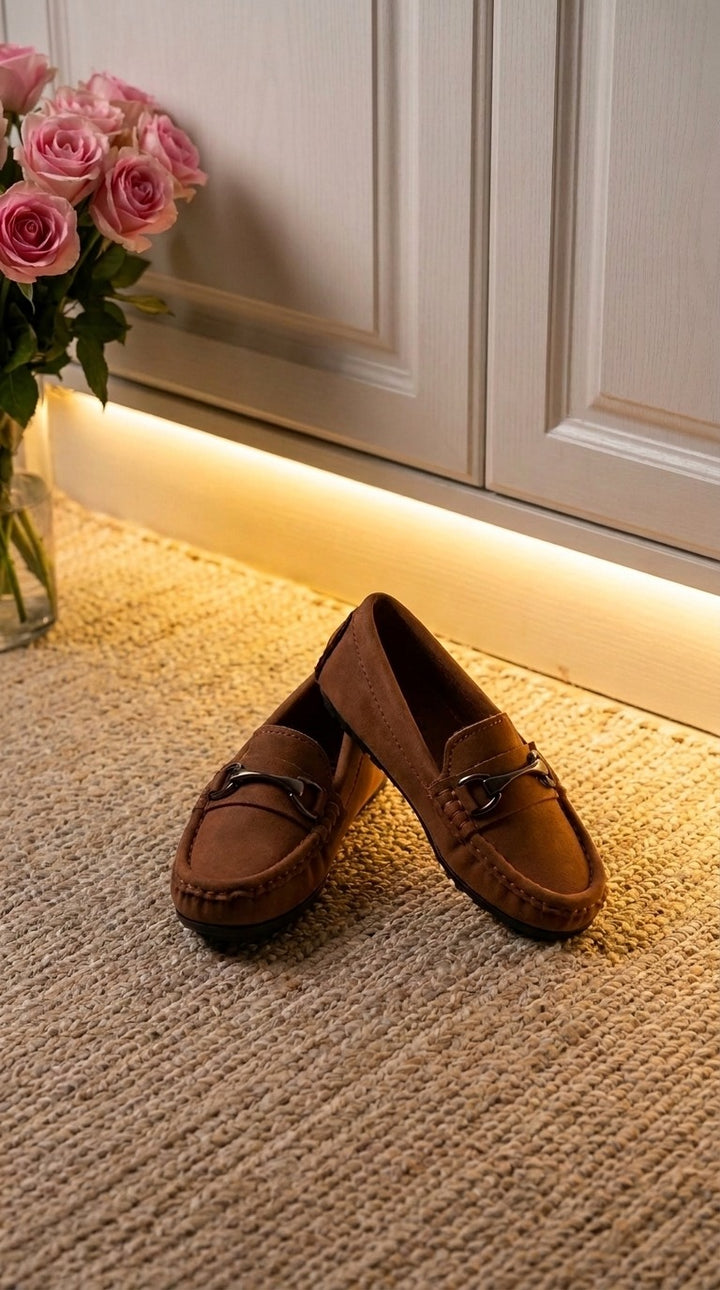 Boys Tan Formal Moccassin KD8451
