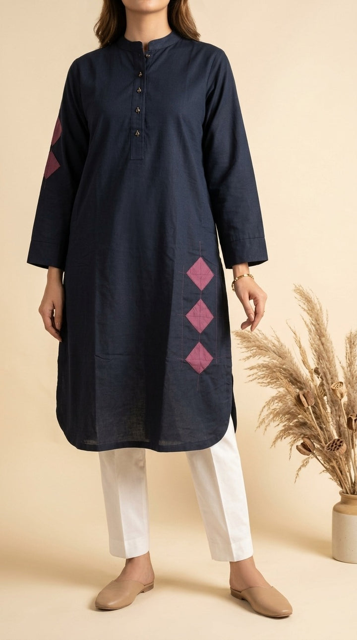 Embellished Khaddar Stitched Shirt PW529601