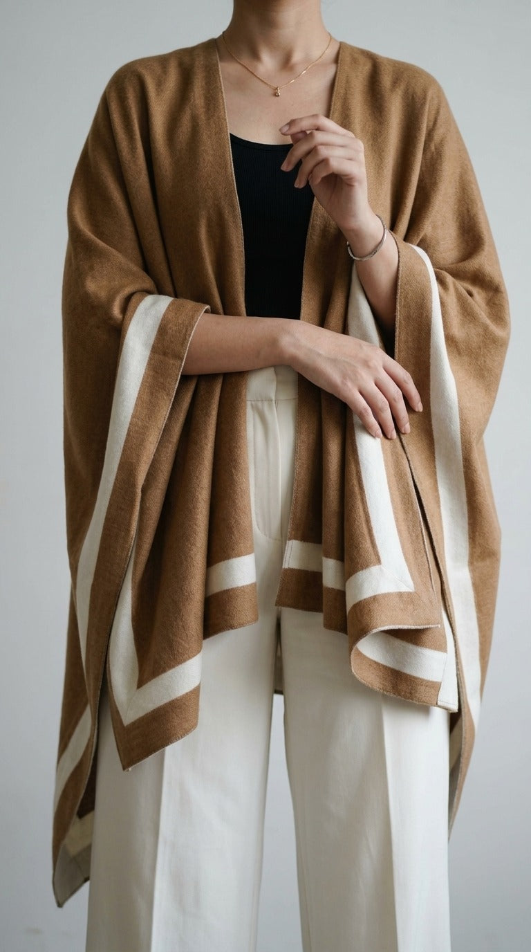 Brown Winter Cape Shawl PW612302