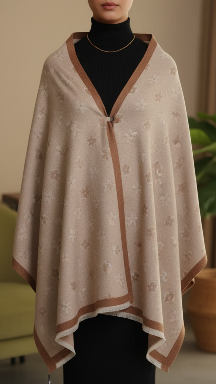 Beige Winter Capeshawl PW5689
