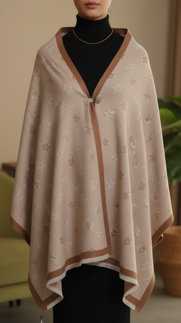 Beige Winter Capeshawl PW5689