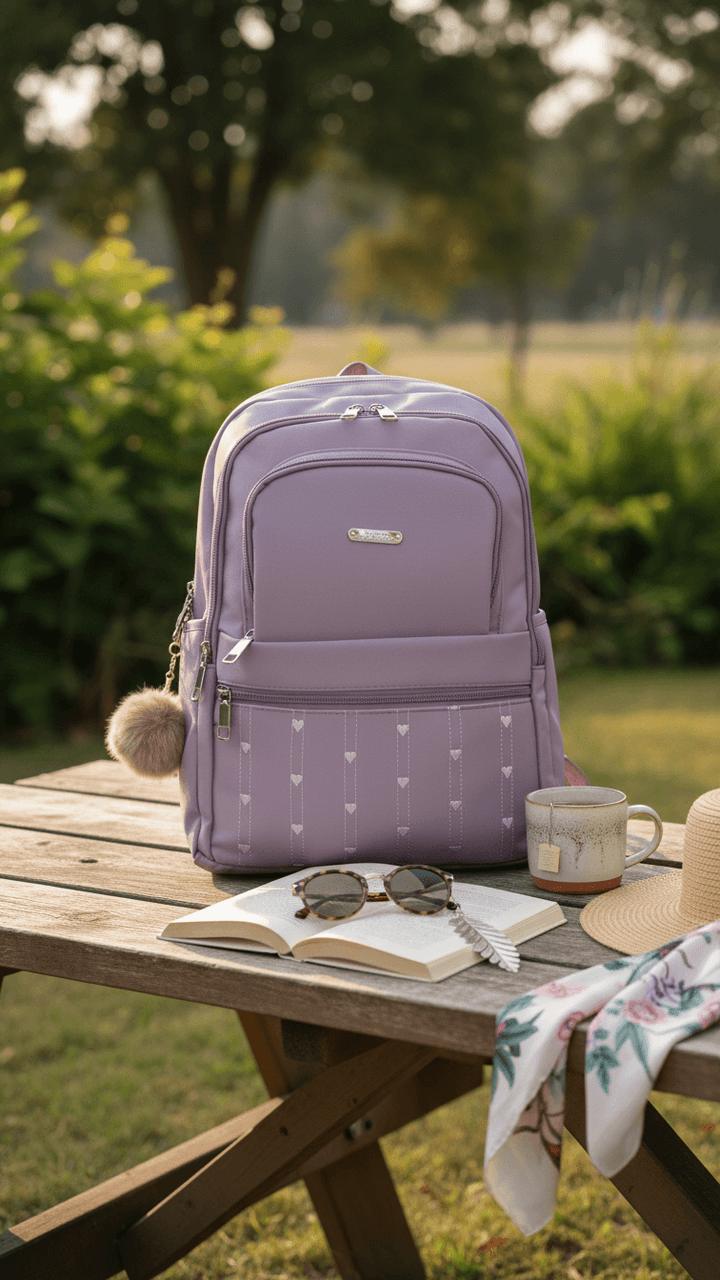 Purple Casual Back Pack For Women P47472