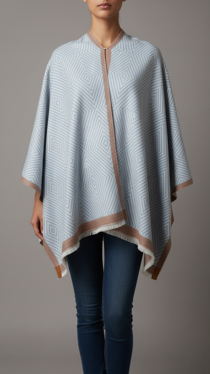 Silver Winter Cape Shawl PW5905