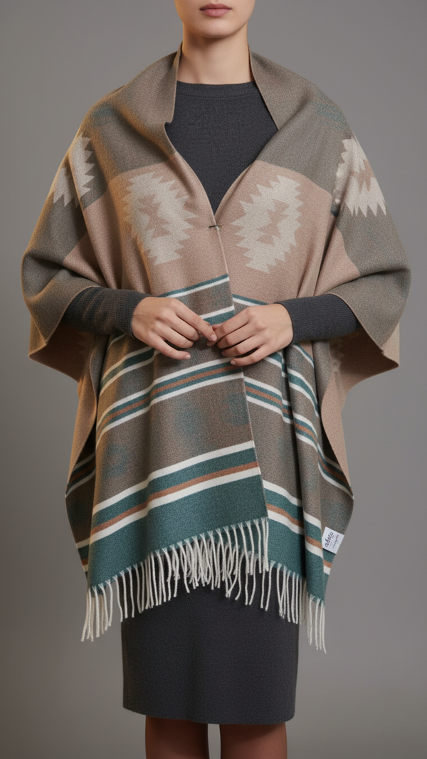 Green Winter Capeshawl PW5636