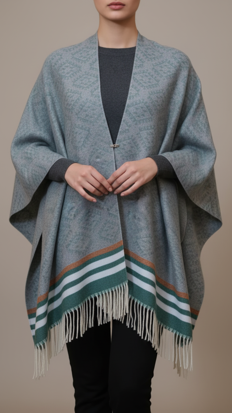 Green Winter Capeshawl PW5628