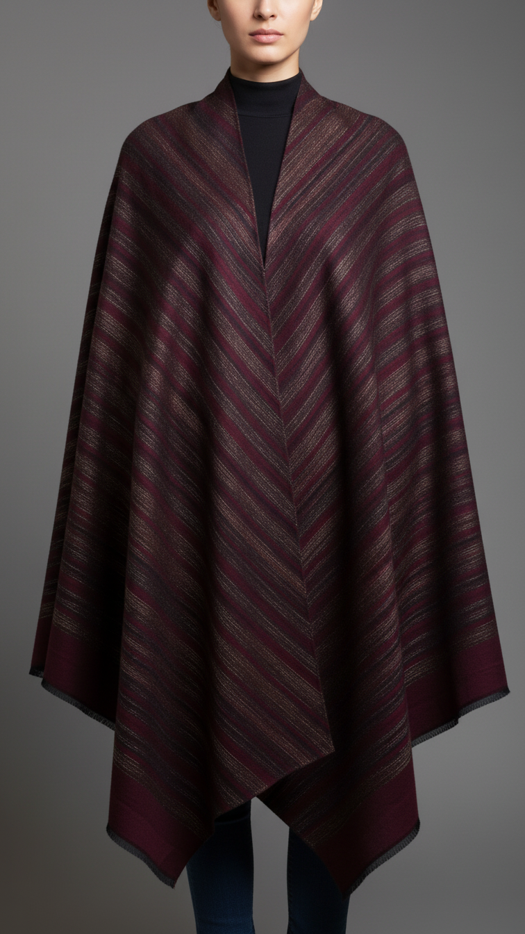 Maroon Winter Cape shawl PW5911