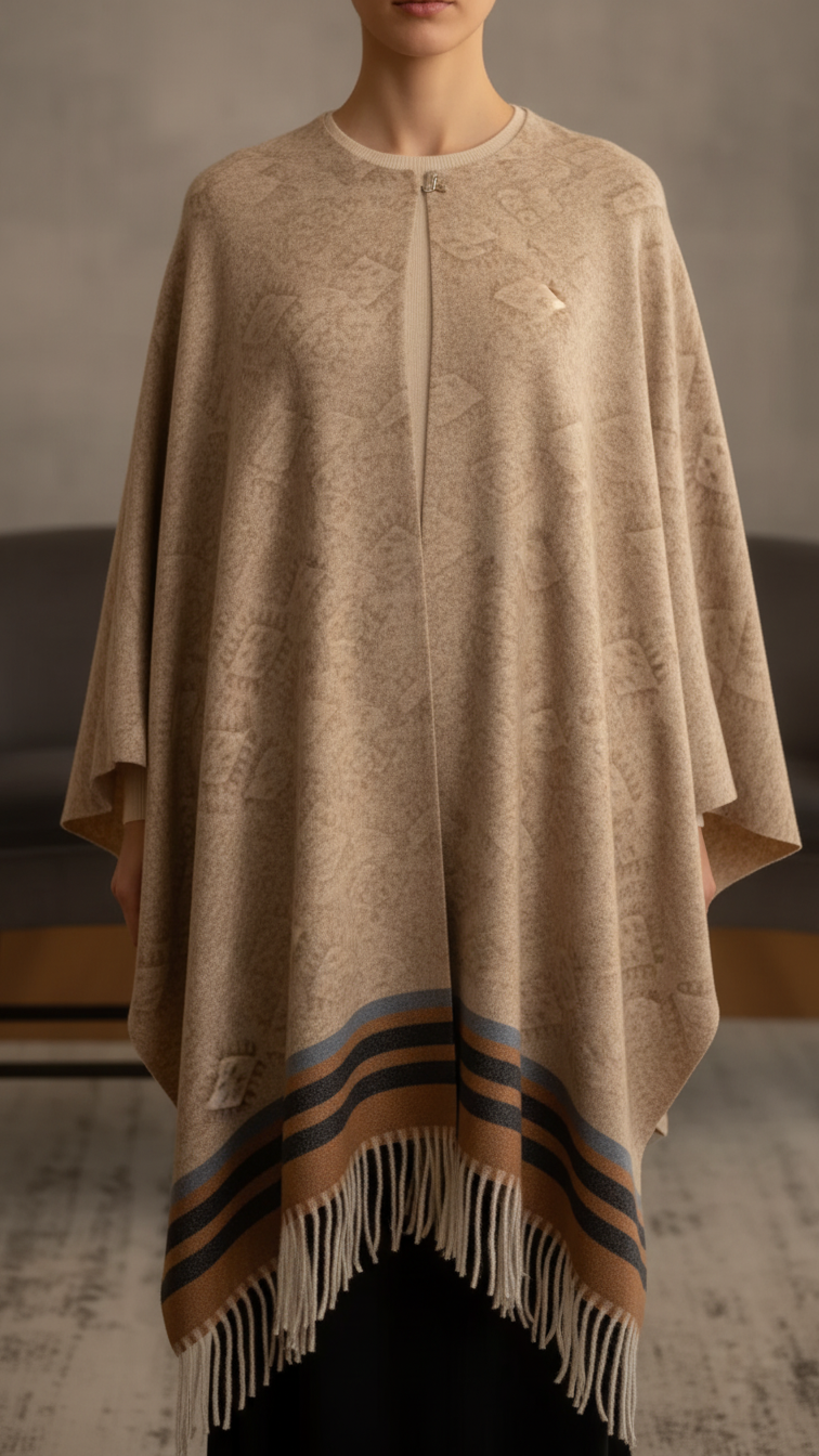 Beige Winter Capeshawl PW5629