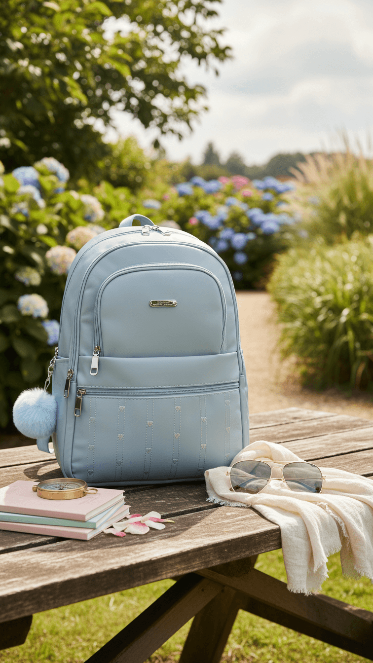 Sky Blue Casual Back Pack For Women P47472