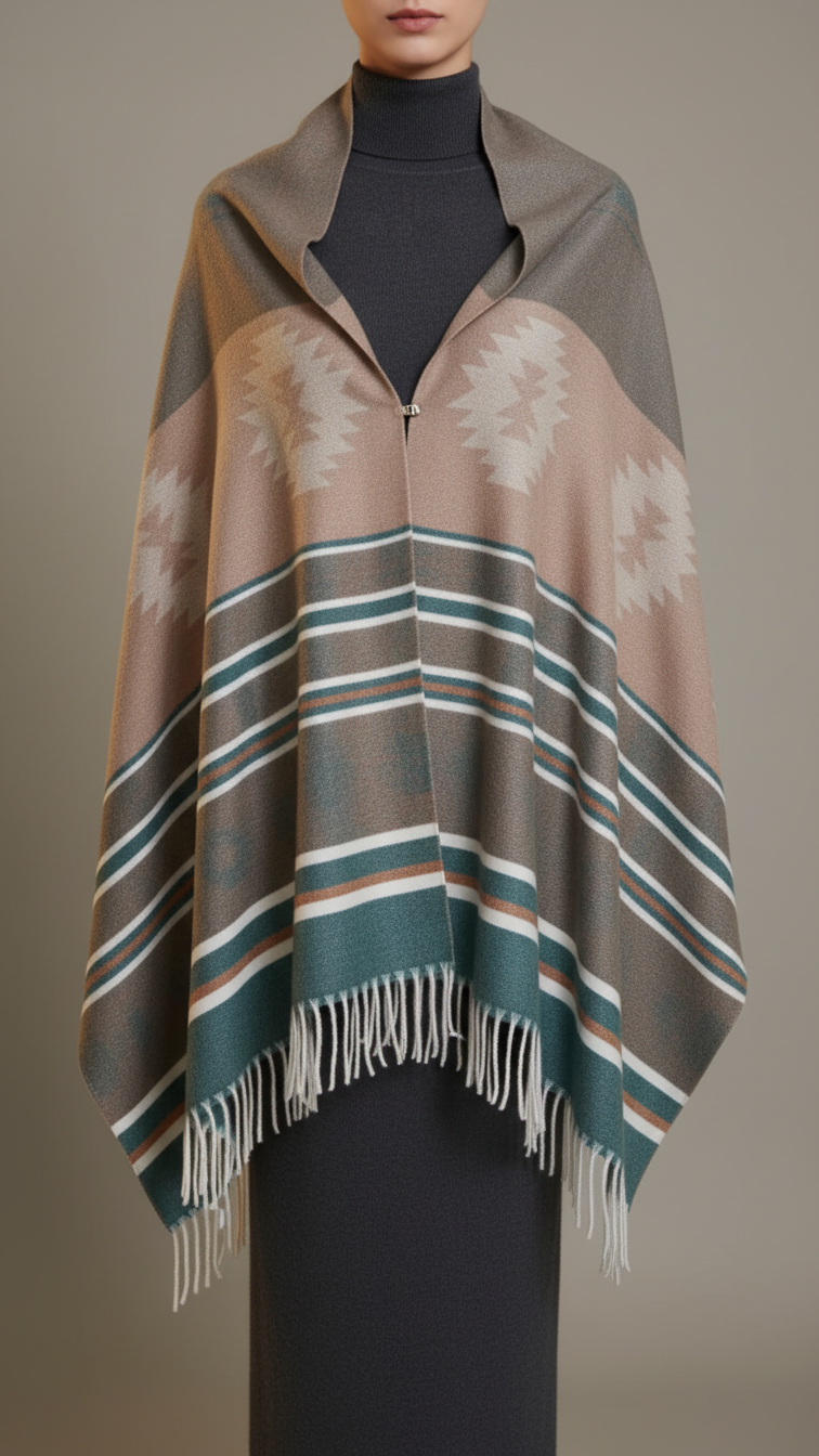 Green Winter Capeshawl PW5636