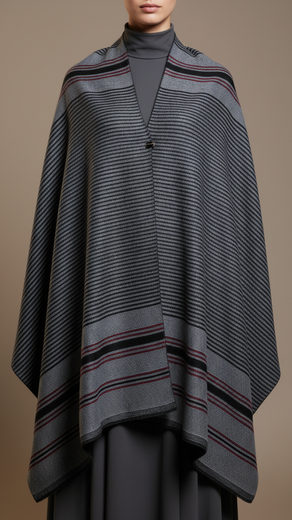 Silver Winter Cape shawl PW5913