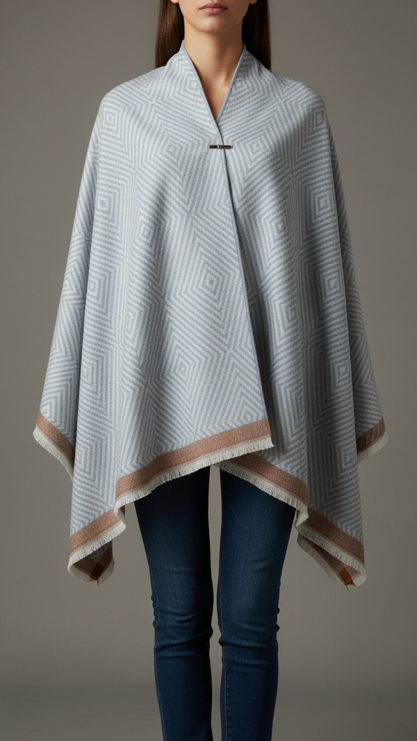 Silver Winter Cape Shawl PW5905