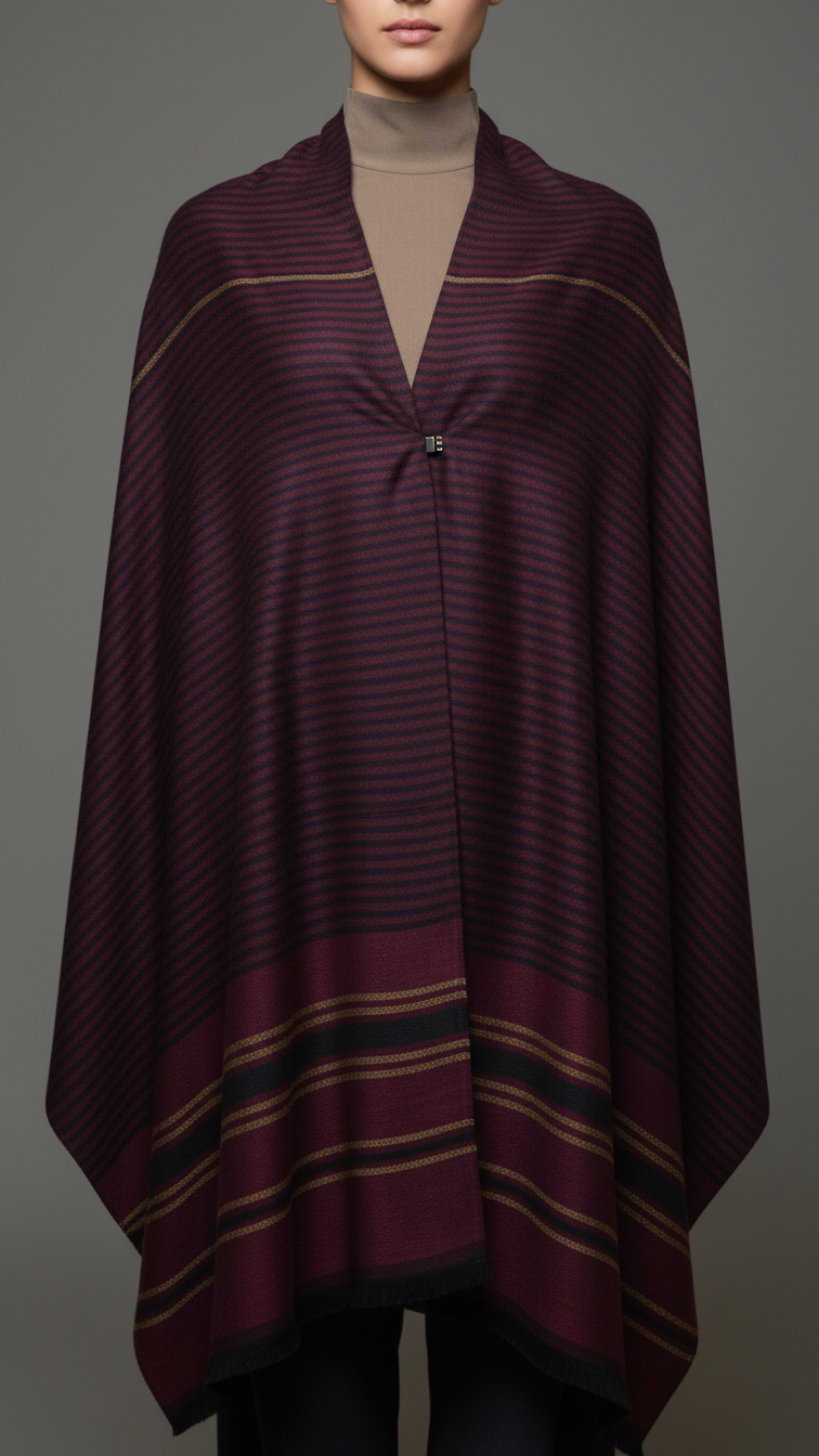 Maroon Winter Cape shawl PW5913