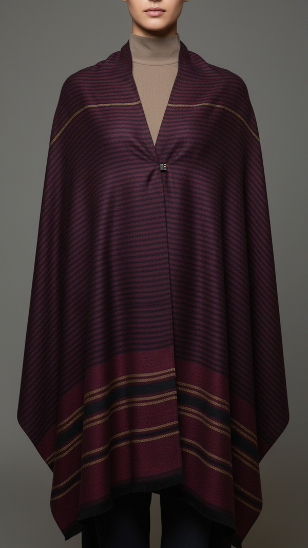 Maroon Winter Cape shawl PW5913