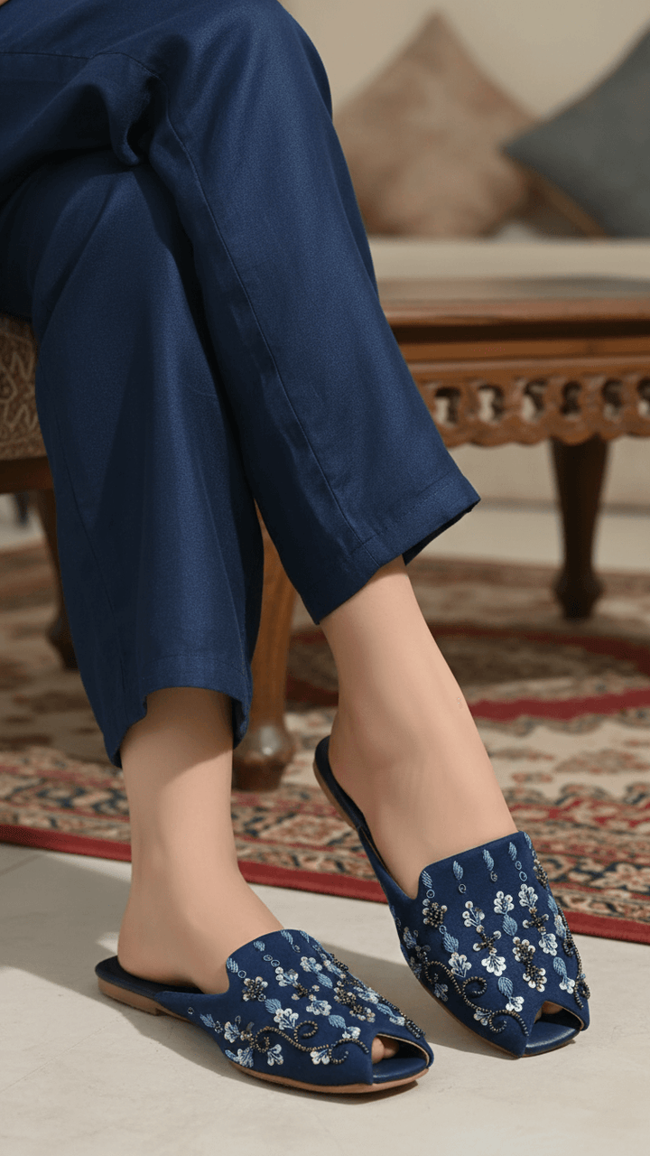 Blue Fancy Back Open Khusa EC8584