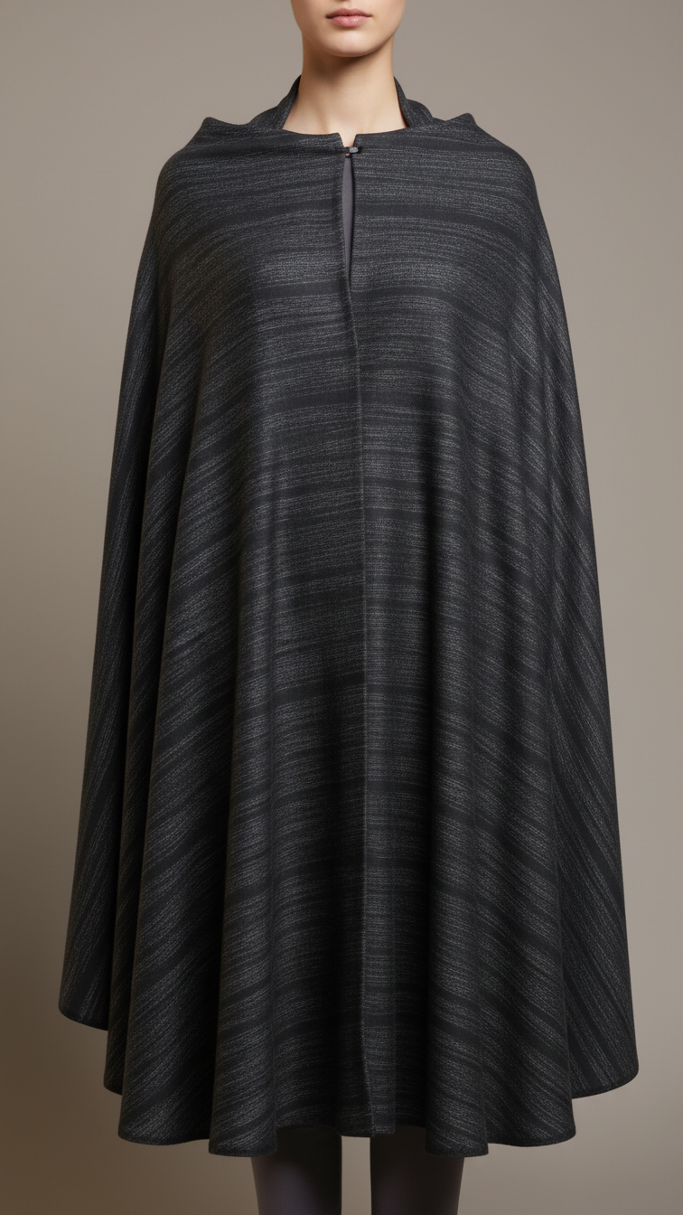 Black Winter Cape shawl PW5911