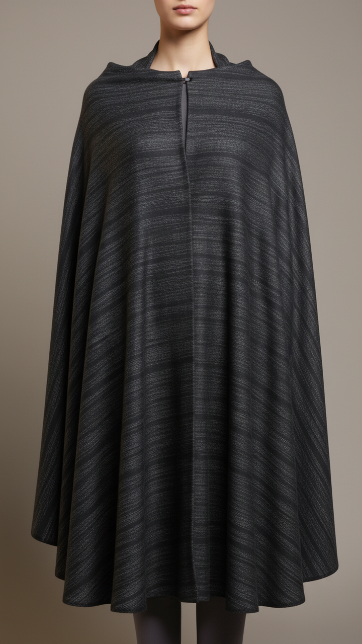 Black Winter Cape shawl PW5911