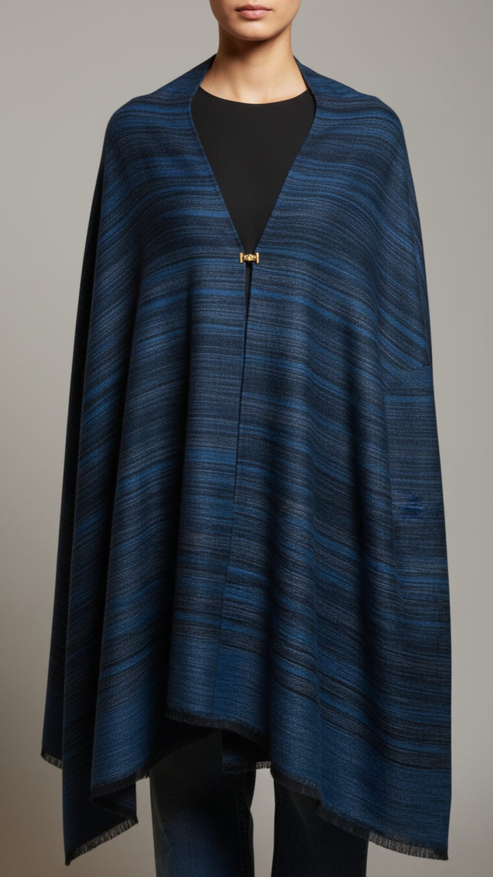 Sky Blue Winter Cape shawl PW5911